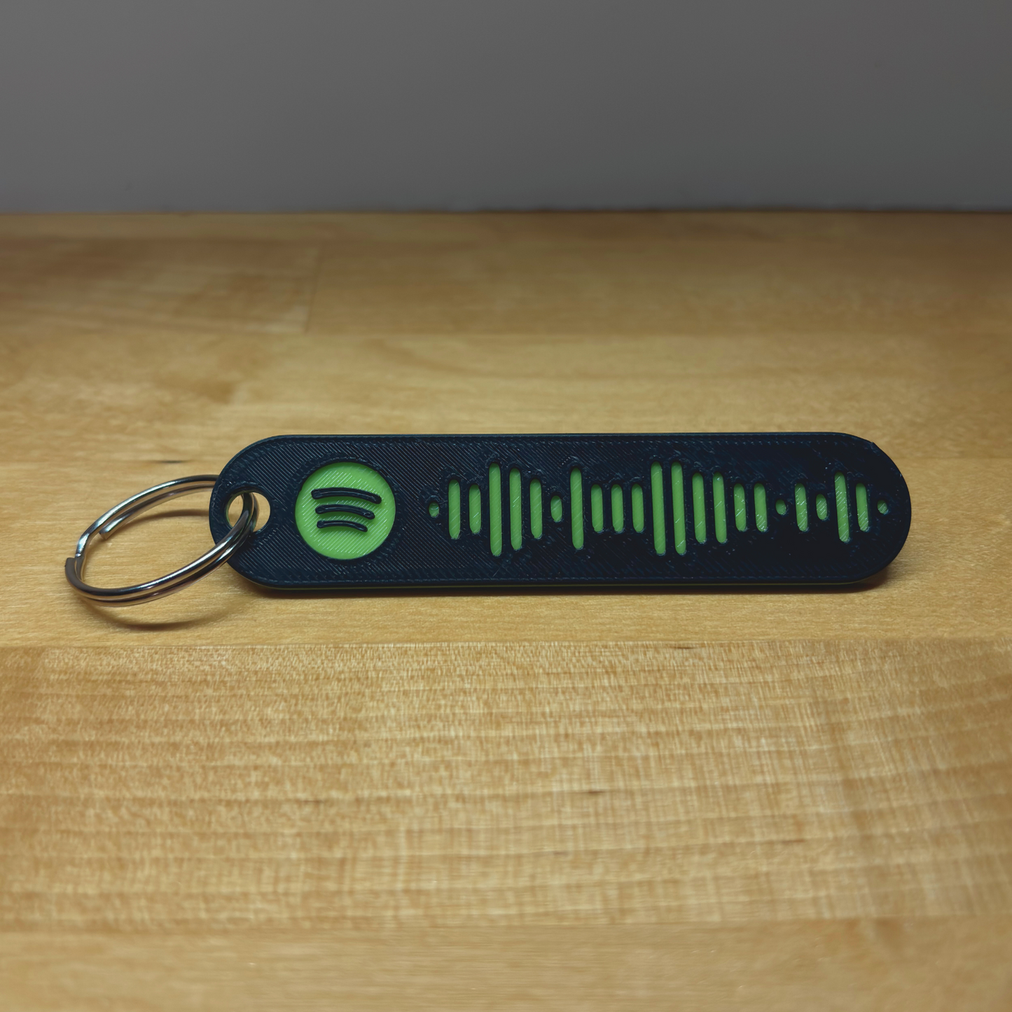 Green and Black Spotify Keychain