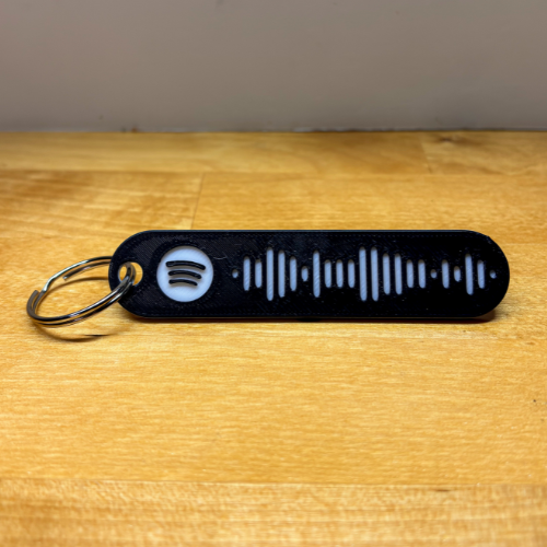 Black and White Spotify Keychain